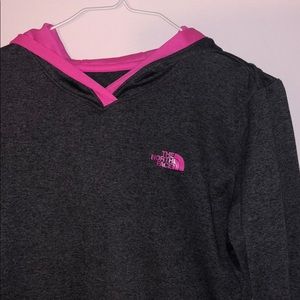 The North Face Size S charcoal/pink long sleeve